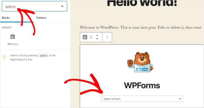 add the donation form in WordPress