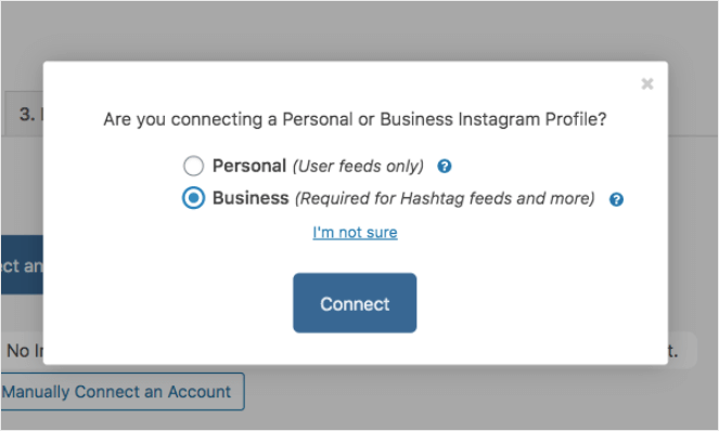 Choose Business to display an Instagram hashtag feed on WordPress 