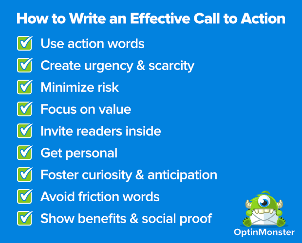 Tips for writing a blog post - include a call to action