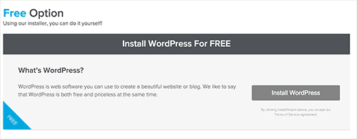 Install WordPress with Quick Install