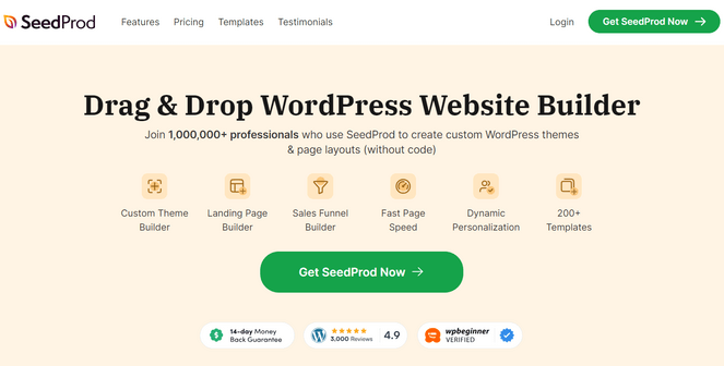 SeedProd website builder for WordPress