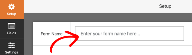 Enter the form name