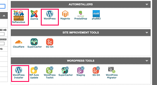 Click on WordPress - Install WordPress with Softaculous