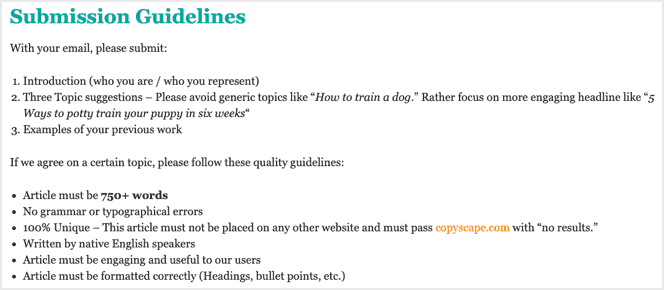 woofdog submission guidelines for guest posts