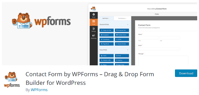 use wpforms to create a contact form