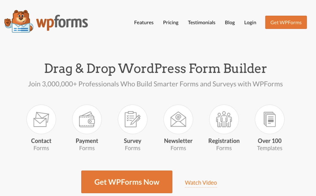 WPForms Product page. They allow users to upload images with an online form. 