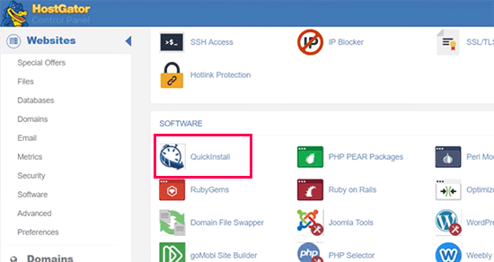 Click on Quick Install-Install WordPress on HostGator